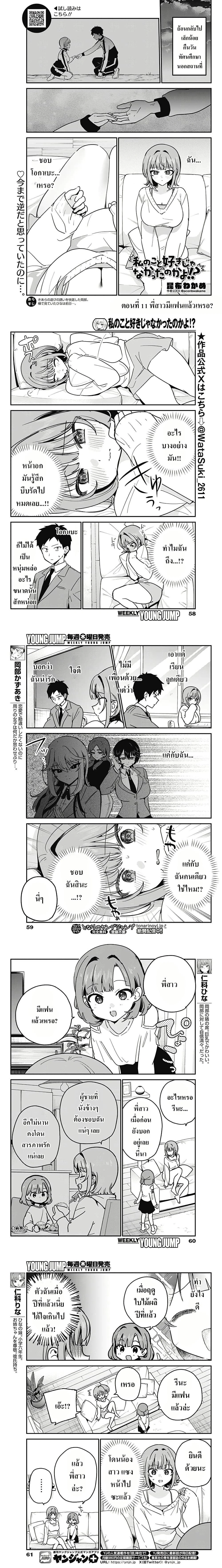 Watashi no Koto Suki ja Nakatta no ka yo!? - นี่เธอไม่ได้ชอบฉันหรอกเหรอ!? - หน้า 1